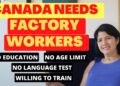 Factory Worker Jobs In Canada with Free Visa Sponsorship